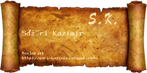 Sári Kazimir névjegykártya